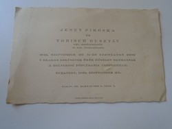 Ka339.7 Jeney red and tobisch gustav wedding invitation 1940 budapest