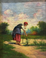 PERLMUTTER IMRE (1870 K. - 1935 ):Lány virággal