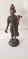 Kézzel Készített Bronz Álló Gautama Buddha Szobor.