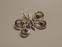 Fabulous large, detailed silver butterfly pendant