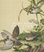 Reprint print of 18th century Chinese silk painting, pea flower, house sparrow, millet