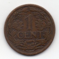 Hollandia 1 holland cent, 1915
