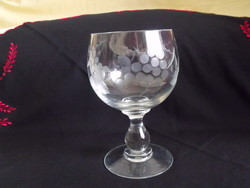 Old base polished glass goblet 1 liter