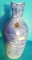 Iparművész kerámia váza kék mázas