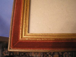 Bársony keretes kép vagy tükör tartó 27 X 21 Tükör,- Fénykép , Kézimunka, szentkép keretnek is