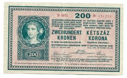 200 korona 1918 "B" sorozat . Nagyon ritka 3.