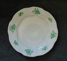 Zsolnay baroque large plate with green flowers