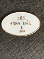 Anna-báli Herendi plakett, 1. helyezett - egyedi készítésű