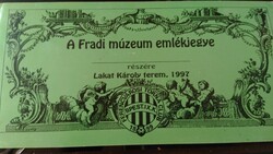 Fradi múzeum emlékjegye - 1997 / Ferencváros, FTC,foci, labdarugás