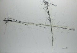 Ocztos István - Sárga-fekete 59 x 83 cm pasztell, ceruza, papír 1996