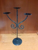 Wrought iron candle holder with 3 branches