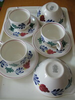 Dutch and Belgian boch 2 bowls and 3 cups set. Boerenbont