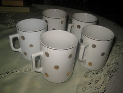 Zsolnay, gold speckled, shield sealed cups
