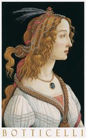 Botticelli Simonetta Vespucci idealizált portré Nimfa 1480, reneszánsz festmény művészeti plakátja