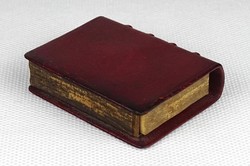 1I974 Antik bőrkötésű könyv alakú gyufásdoboz minikönyv forma TŰZ