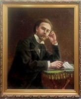 A zeneszerző. Olajfestmény a XIX.sz.-ból.The composer. Oil painting from the XIX. century.