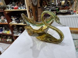 Régi muránói figurális üveg tál