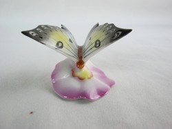 Retro ... Raven house porcelain figurine nipple butterfly on butterfly flower