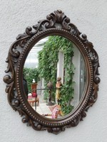 Díszesen faragott florentin barokk fali fa tükör