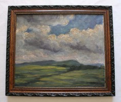 Balla Béla - Felhős táj című festménye