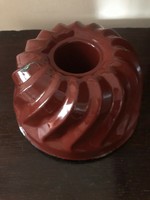 Old brown enamel frying pan. For decoration. 20 Cm in diameter