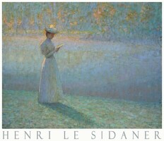 Henri le sidaner reading woman 1898 painting art poster, french impressionist landscape peacetime