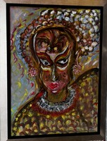 Farkas Sarolta festőművész – Női portré festménye – 572.