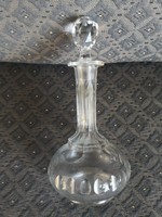 Bieder glass butelia with solid polished glass crystal stopper