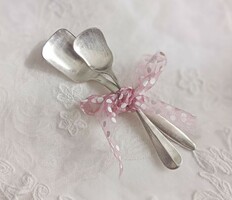 Antique silver plated ice cream spoons 2pcs together