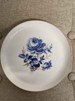 Meissen Aranyozott Kék Virágos Porcelán Tányér A16