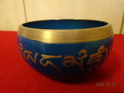 Tibeti mantrás, kék hangtál, réz, átmérője 11,5 cm. Vanneki! Jókai.