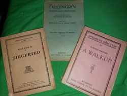 Antik Operaházi könyvek Wágner : LOHENGRIN - SIEGFRIED - A VALKŰR egyben  a képek szerint BÁRD