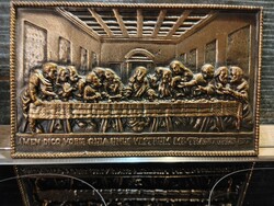 The Last Supper religious metal 30 x 19 cm mural casting with significant weight