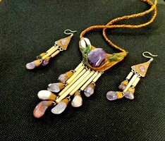 Brazilian handmade necklace with amethyst