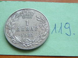 SZERB HORVÁT SZLOVÉN KIRÁLYSÁG 1 DINÁR 1925 (b) (Brussels Mint, Belgium) 119.