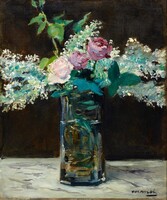 Manet - lilacs and roses - canvas reprint on blinds