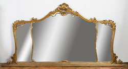 Large console mirror with gilded wooden frame - divided into 3 parts