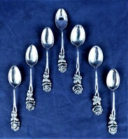 Fine antique silver coffee spoons, German, ca. 1890 !!!