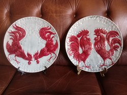 Red cocks! Schütz blansko wall plate pair!