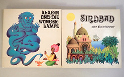 2 db régi retró vintage térbeli 3 dimenziós mesekönyv gyerekkönyv gyerek mese könyv 3 D-s Aladin