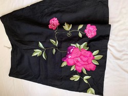 Embroidered linen atmosphere skirt 46's