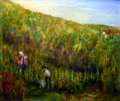 Xx. Hungarian painter in the middle of Sz: harvesters in Szigliget