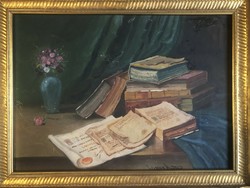 Lakos Alfréd ( 1870-1961 ) - Könyvcsendélet