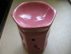 Pink ceramic candlestick with aroma vaporizer