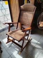 Wooden folding rocking chair. Chair.