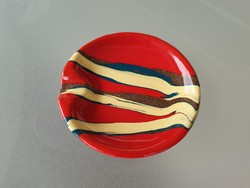 Retro enamel old ashtray with red enamel design metal ashtray