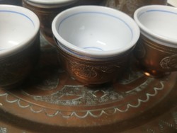Copper Turkish coffee set.