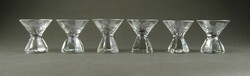 1J037 old art deco stem polished glass stampedlis glass set 6 pieces