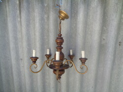 Five-pointed wooden chandelier