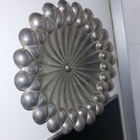 Silver plated metal serving bowl